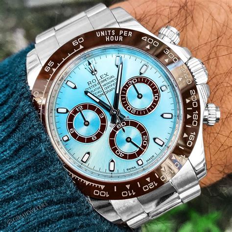 rolex daytona sky blue|Rolex daytona blue face.